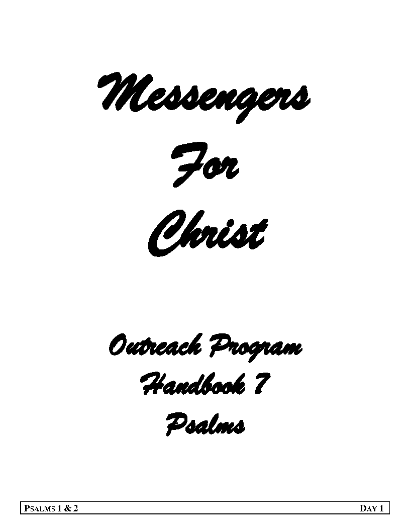 Messengers for Christ Handbook7-Psalms